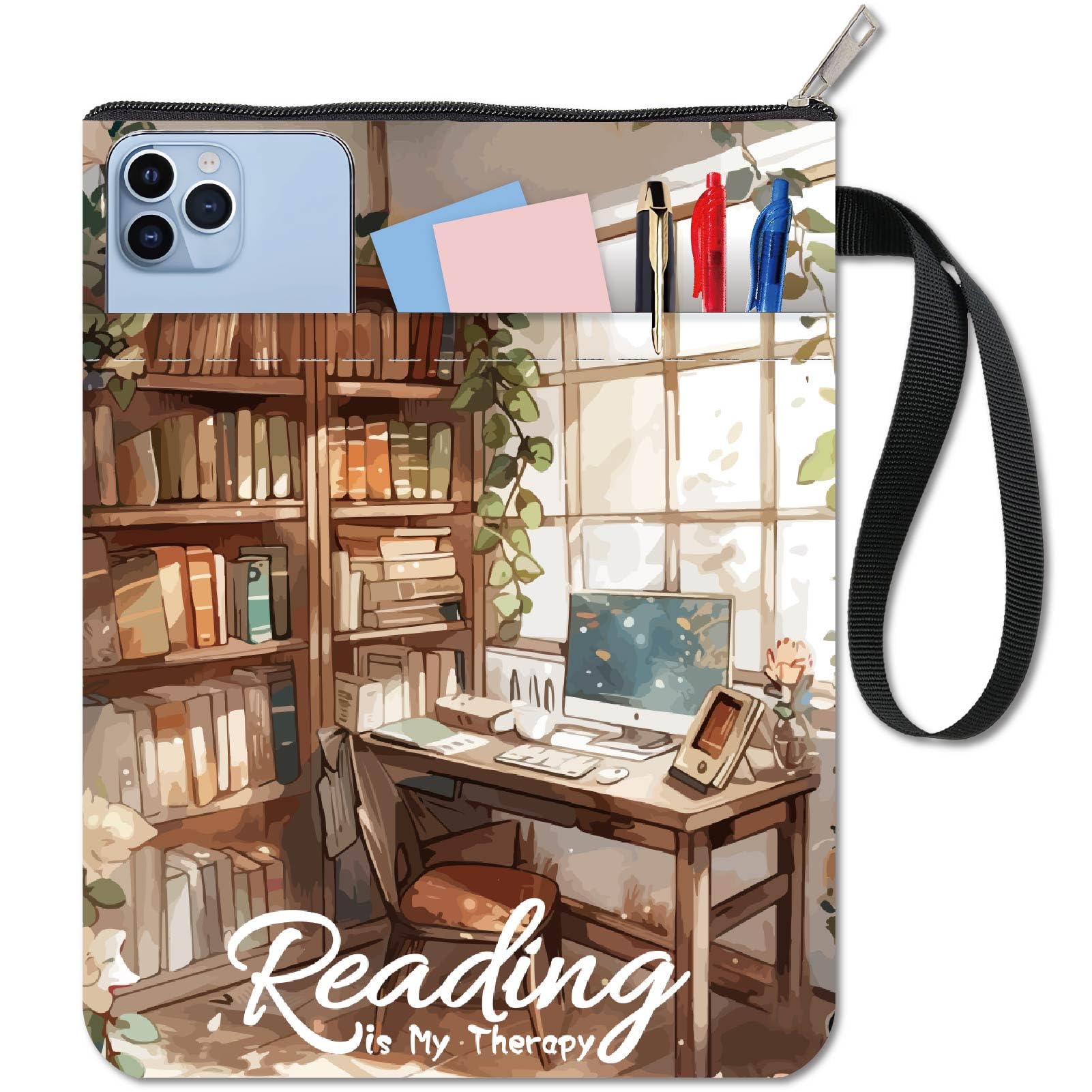 Buchhülle Mit Reißverschluss – Waschbar, Blumendruck, Passend Für Taschenbuch & Hardcover – Geschenk Für Buchliebhaber