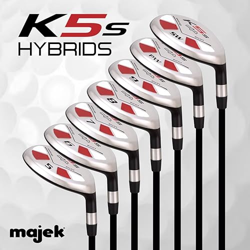 Miniatura 2 de Senior Majek Golf All Hybrid - Juego completo completo para hombre, que incluye #5, 6, 7, 8, 9, PW +SW Senior Flex Flex para diestros