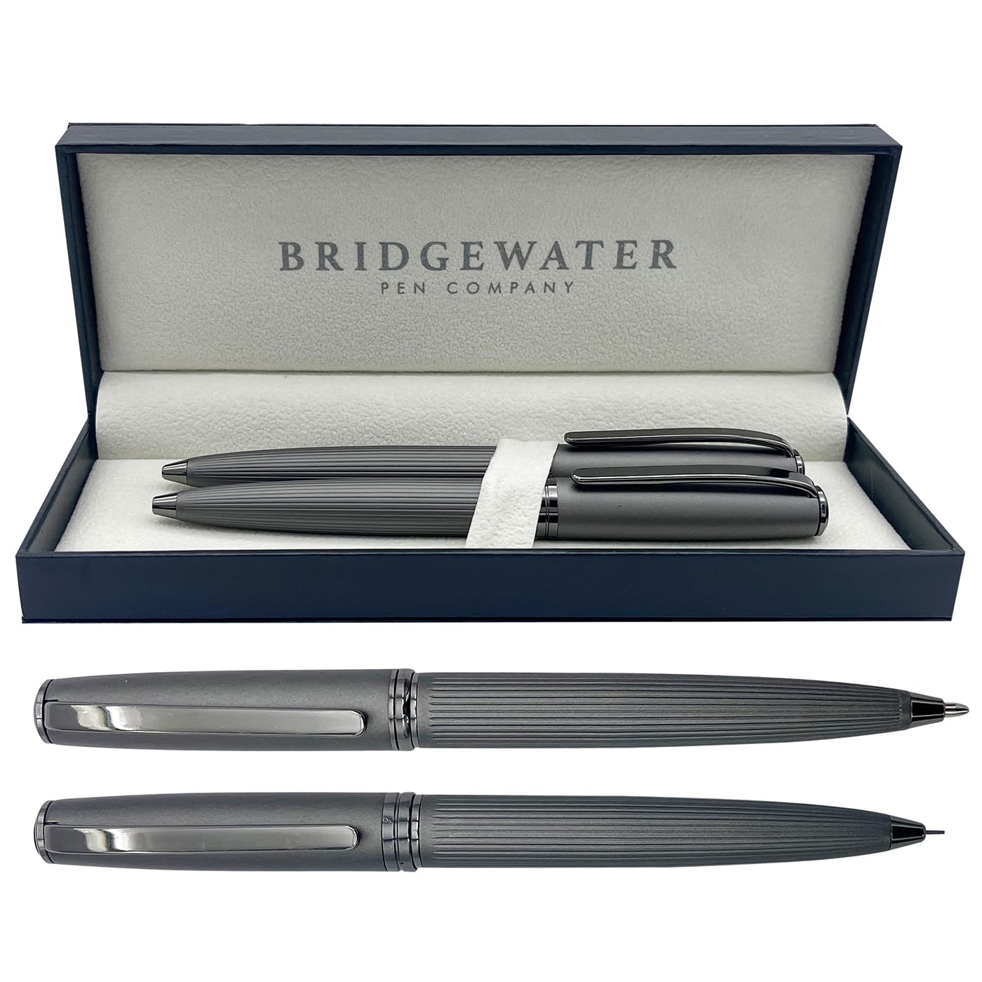 Executive Coffret cadeau stylo bille et porte-mines avec étui (Sterling, Gunmetal)