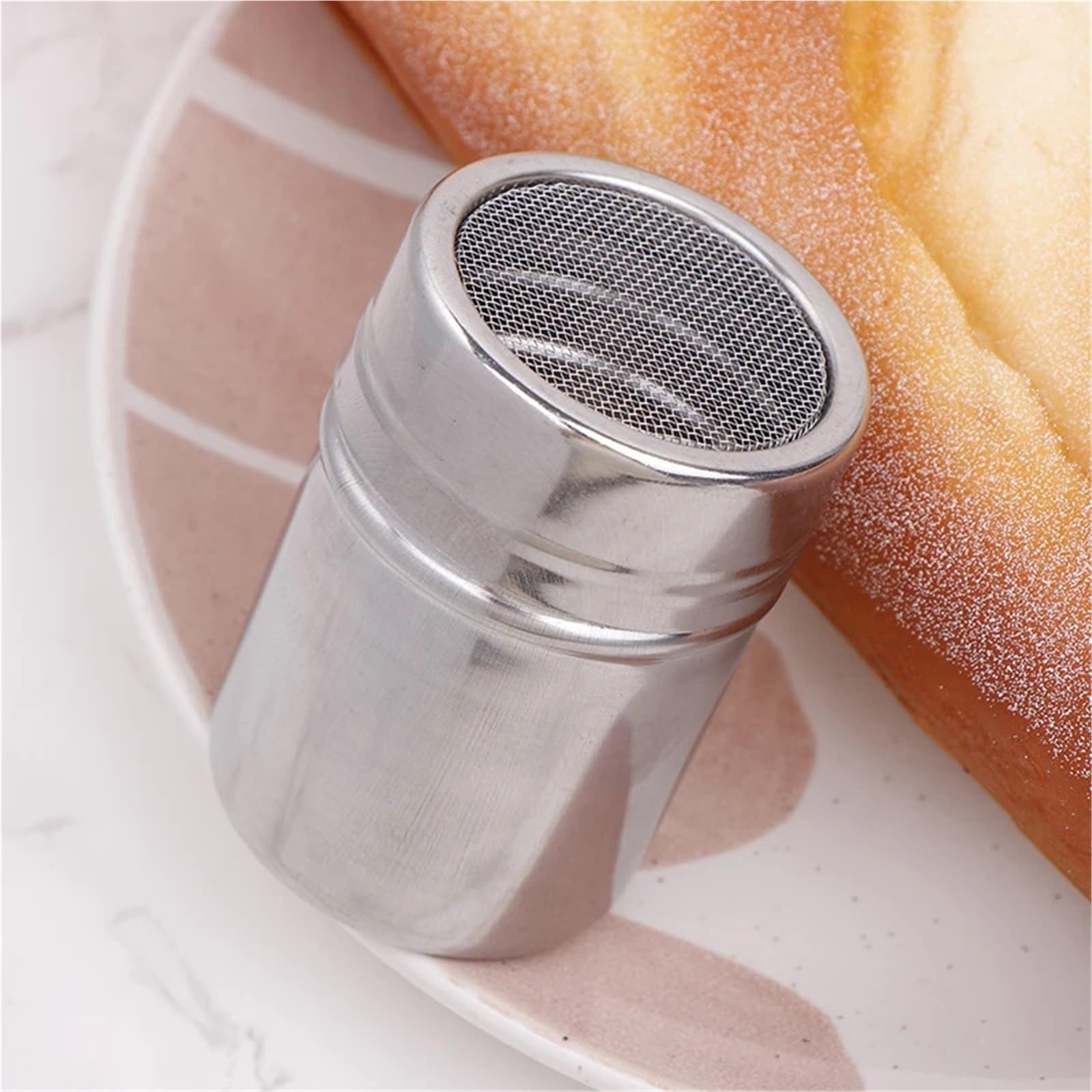 Coctelera de café Acero Inoxidable 4 Piezas para Casa | Filtros de tamiz de azúcar en polvo, harina de chocolate y cacao, con tapa, vajilla for exteriores