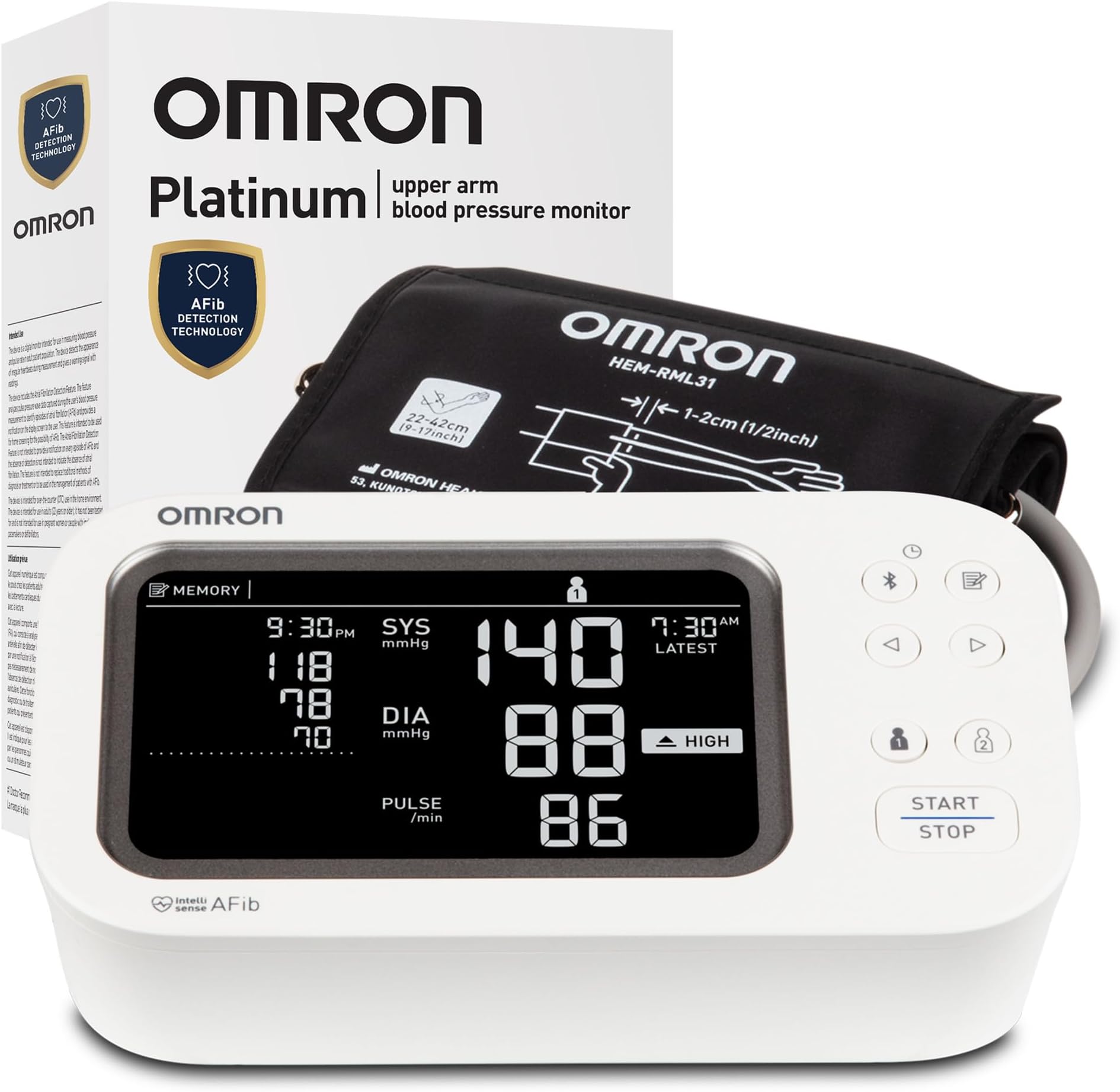 Platinum Blood Pressure Monitor for Home Use & Upper Arm Blood Pressure Cuff - #1 Doctor & Pharmacist Recommended Brand - Clinically Validated - AFib Detection - Connect App