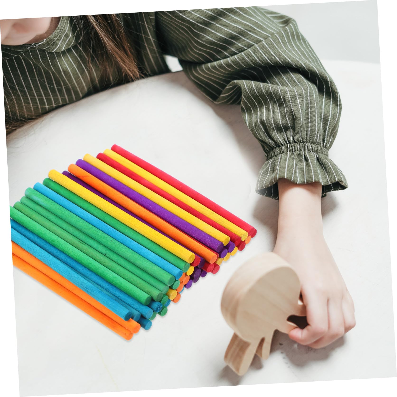 Palitos de Madera para Manualidades y Helado Caseros, 500 Unidades, Coloridos, 15 Cm, Seguros y Reutilizables, para Niños y Proyectos Creativos en Casa y Escuela
