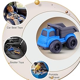 Aigitoy Dump Truck Toys for 3 Year Old Boys, BPA Free, Phthalates Free, PVC, Dump Truck, Mixer Cement, Easter Christmas Birthday Gifts for 2 3 4 Year Boy Girl. Dishwasher Safe,Recycled Plastic (Blue)