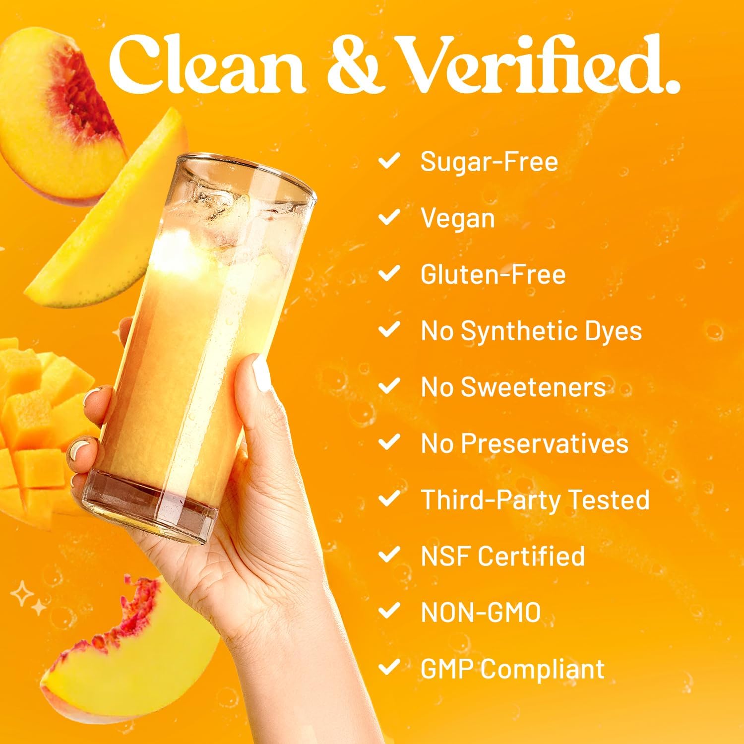 Third Nature Calming Drink Powder Jar with Magnesium Glycinate, GABA, L-Theanine & Reishi Mushroom - Adaptogenic Sugar Free Blend - Third Party Tested, Non-GMO - Peach Mango Flavor - 30 Servings - Image 5