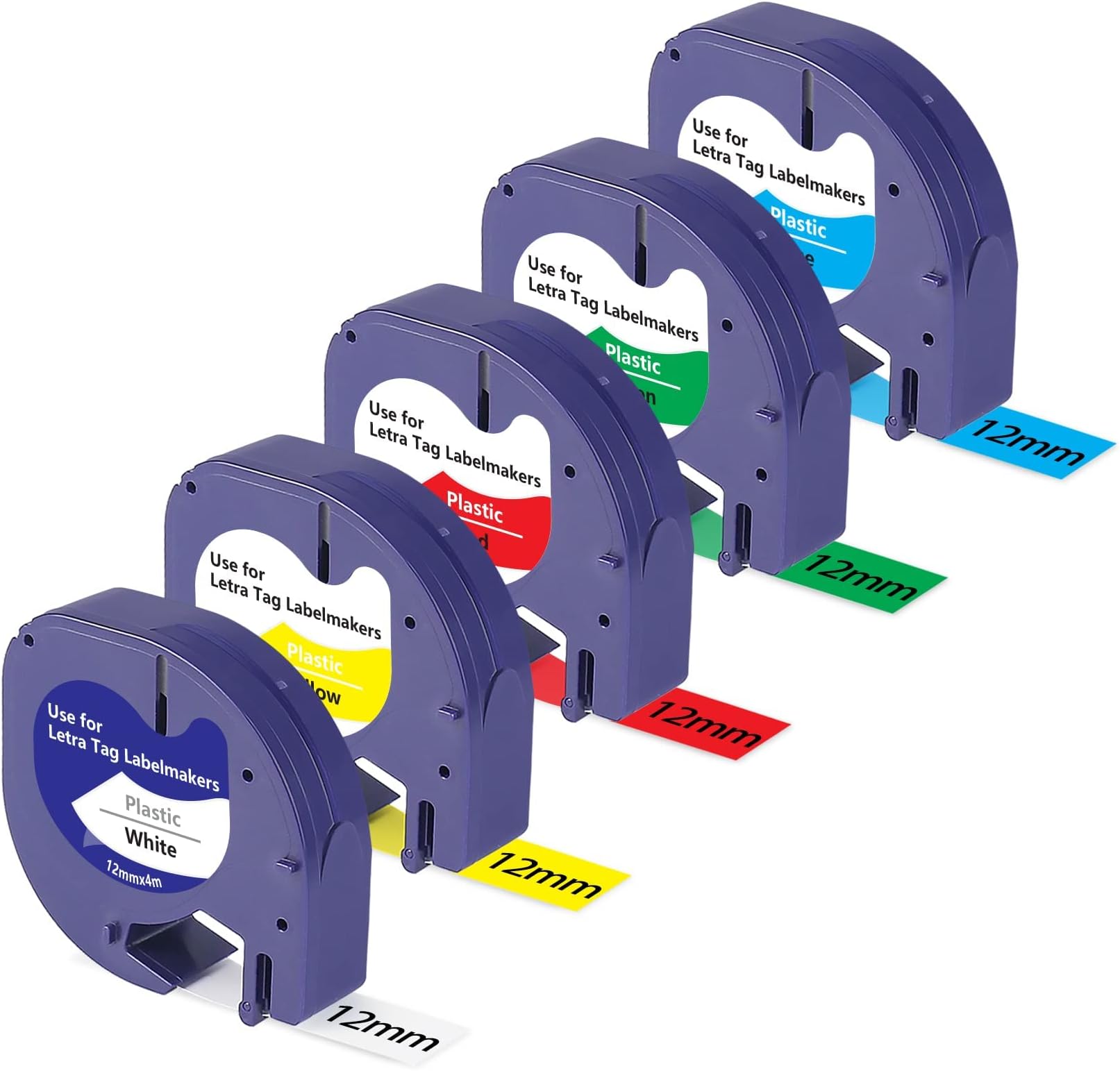 5Pack Compatible with Dymo Letratag Refills 91201 91331 S0721660 Label Maker Tape
