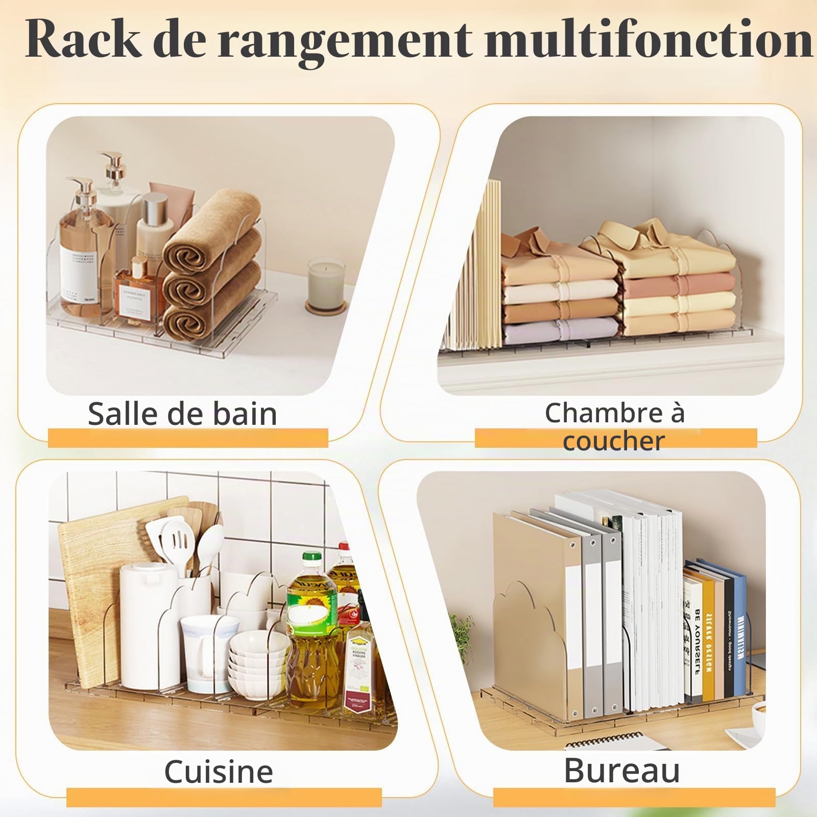 JOYBOY Rangement Sac a Main en Plastique,Organisateur de Sac à Main pour Placard,Separateur Etagere Multifonction,Séparateur de Penderie Réglable pour Chambre Cuisine,Magasin,Bureau Separateur