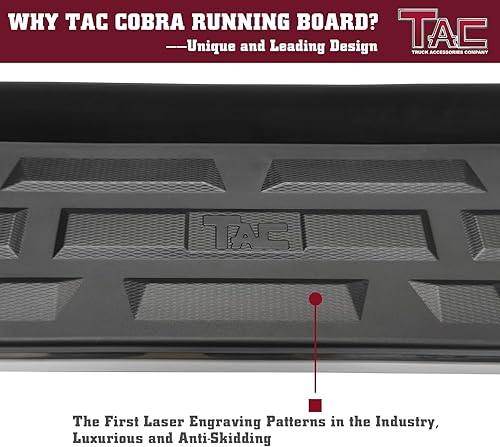 Miniatura 5 de TAC Cobra - Estribos compatibles con piloto SUV 2016-2022, escalones laterales, barras Nerf, rieles de aluminio negro, accesorios exteriores de