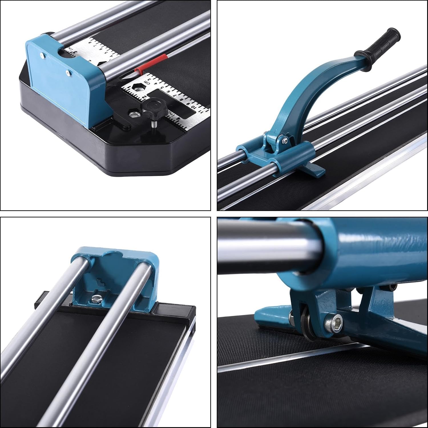 Ceramic Tile Cutter - 55 Inch Double Rails Tile Cutter Hand Tool - Precise Tile Cutter Tools, Tile Cutting Machine with Tungsten Alloy Cutting Wheel