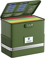 Vista 14 de Caja de archivos ignífuga con cerradura, organizador de almacenamiento de caja de documentos, adecuado para colgar carpetas de archivos