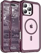 for iPhone 16 Pro Max case, [Compatible with MagSafe][Military Grade Drop Protection][Heavy Duty Protection][Non-Slip][Shockproof] 2-Layer Durable Bumper Phone Case 6.9''-Wine Red