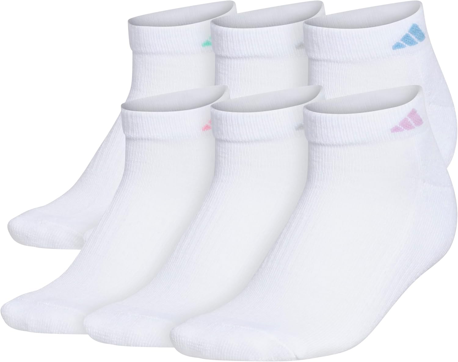 adidas Women's Athletic Cushioned Low Cut Ankle Socks (6 Pairs) Durable & Comfortable