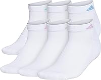 adidas Women's Cushioned Low Cut Athletic Socks 6-Pack - Moisture-Wicking, Arch Support Comfort