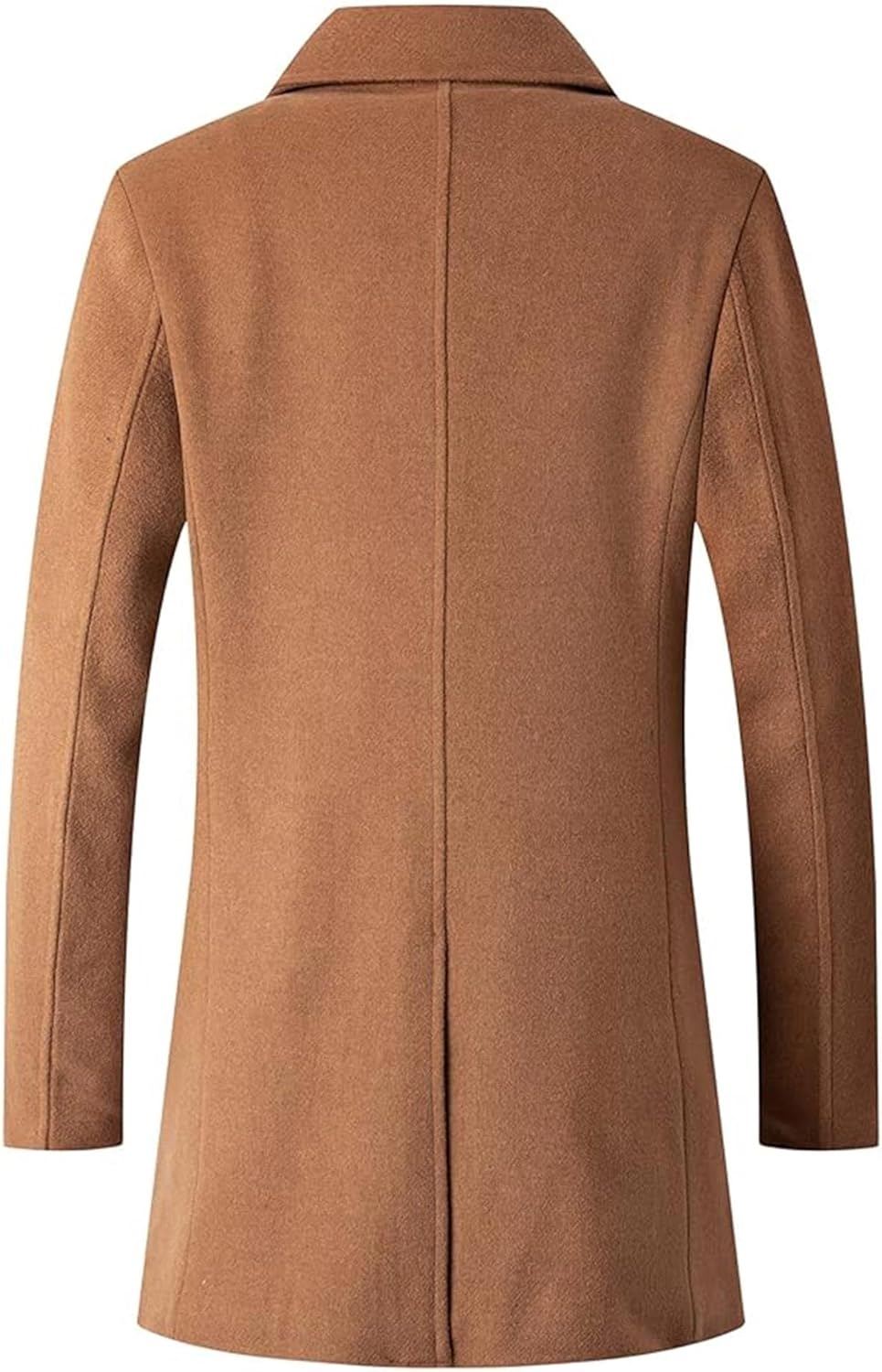 SOMTHRON Men's Woolen Trench Coat Regular Fit Double Breasted Wool Blend Jacket Winter Pea Coat Businesss Overcoat - Image 3