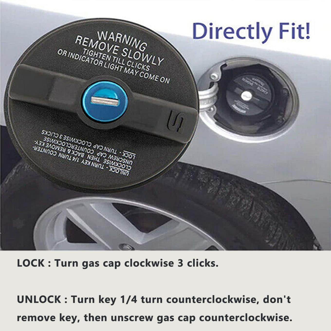 Locking Fuel Gas Cap Replace 10504 w/Keys Replacement for Toyota 4Runner, Acura, Honda, Infiniti, Isuzu, Mazda, Mitsubishi, Scion, Suzuki, Saturn, Audi, VW, GMC, Pontiac, Saab, for-FORD Vehicles : Automotive