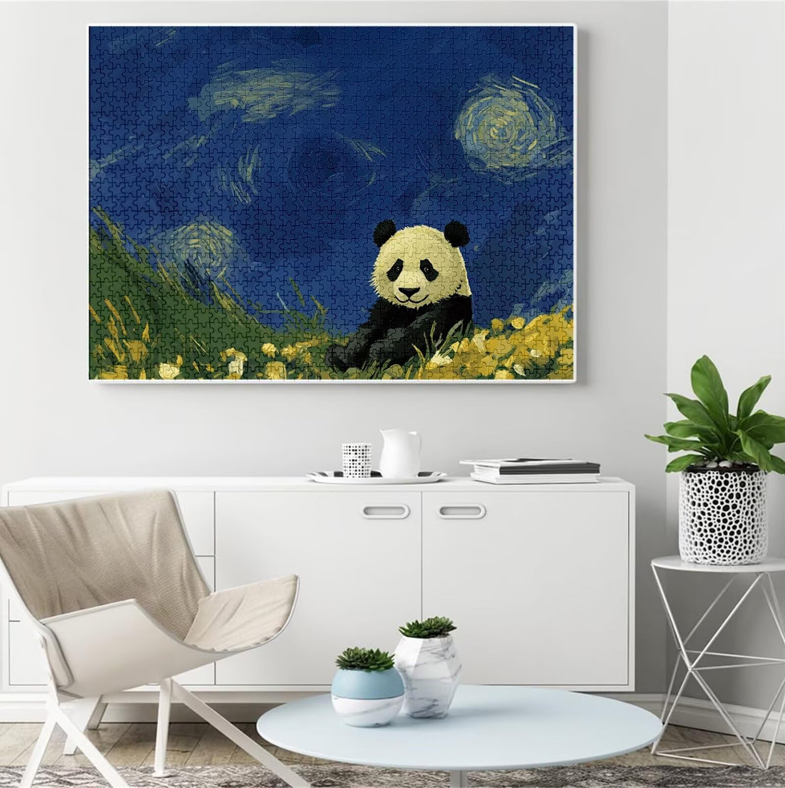 Puzzle 1500 elementów dla dorosłych, panda puzzle, 1500 elementów, trudne puzzle, drewniane zwierzęta, dla dorosłych, z pudełkiem do pakowania, puzzle "zrób to sam" dla całej rodziny, dekoracja
