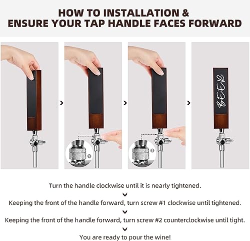 Miniatura 4 de Mangos de grifo de cerveza de pizarra, manijas de madera de nogal con pizarra y marcador blanco, asas de barril para cerveza casera, bares,