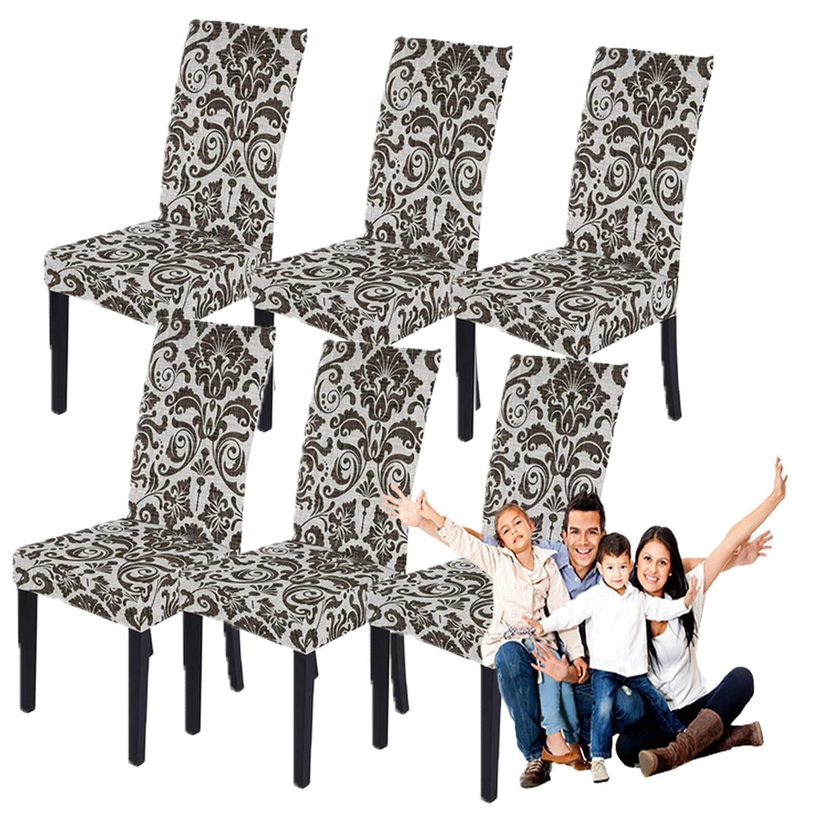 NMVAWIPT Stretchable Polyester-Spandex Dining Chair Covers Non-Slip Elastic Slipcovers For Room Banquet Hotel(10#,6pcs)
