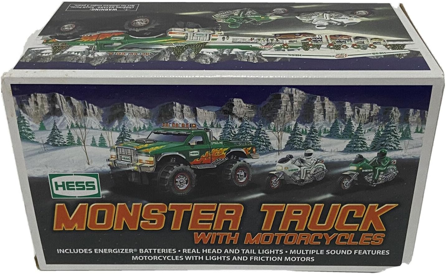 Hess C-46 2007 Monster Truck with 2 Motorcycles, Green and White