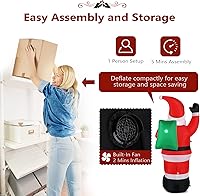 Vista 4 de Decoraciones navideñas inflables de 8 pies con luces LED, árbol de Navidad inflable, decoración de fiesta familiar, patio, césped, decoración