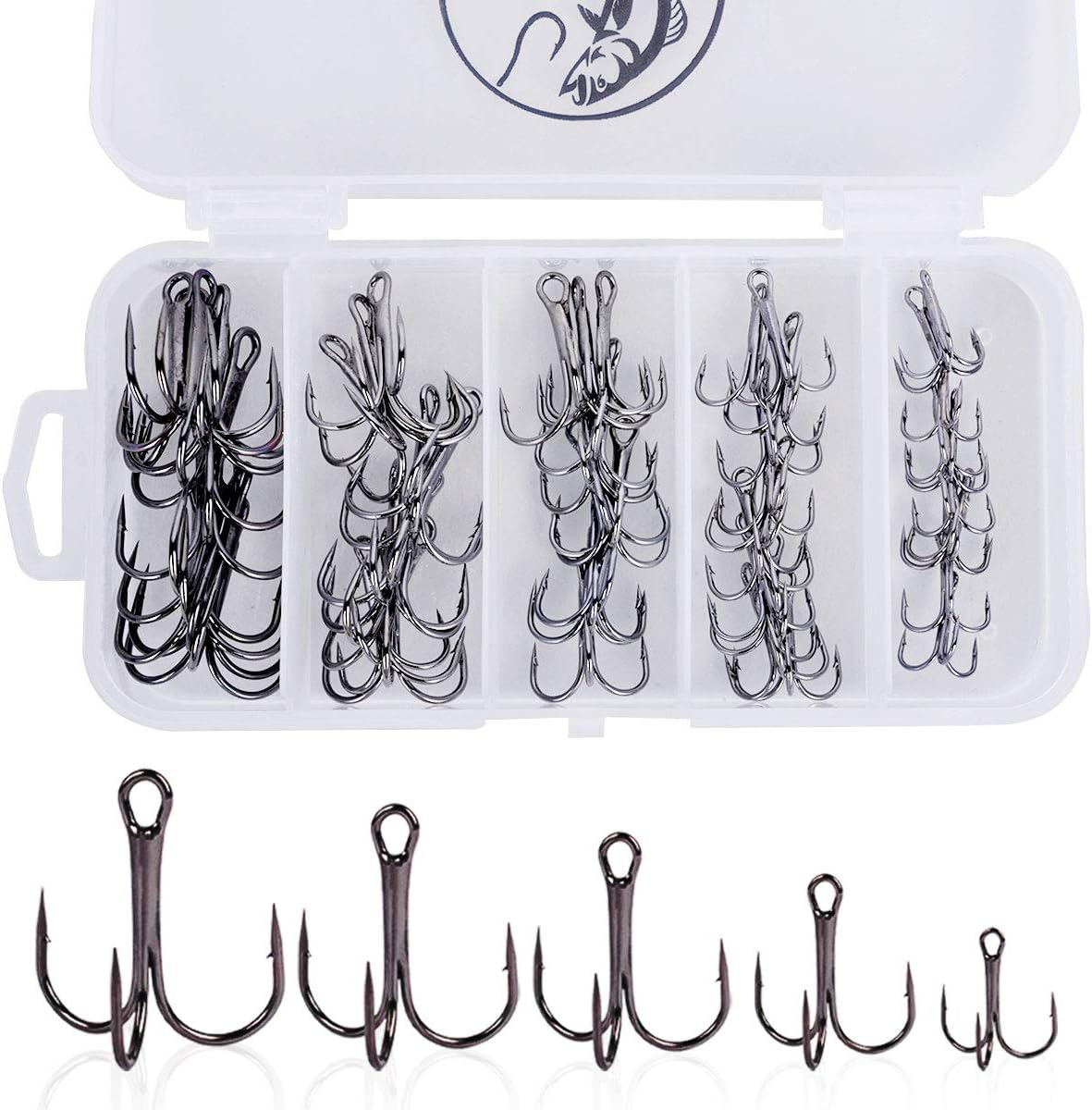 Fishing Hooks Treble Hooks Kit for Saltwater , High Carbon