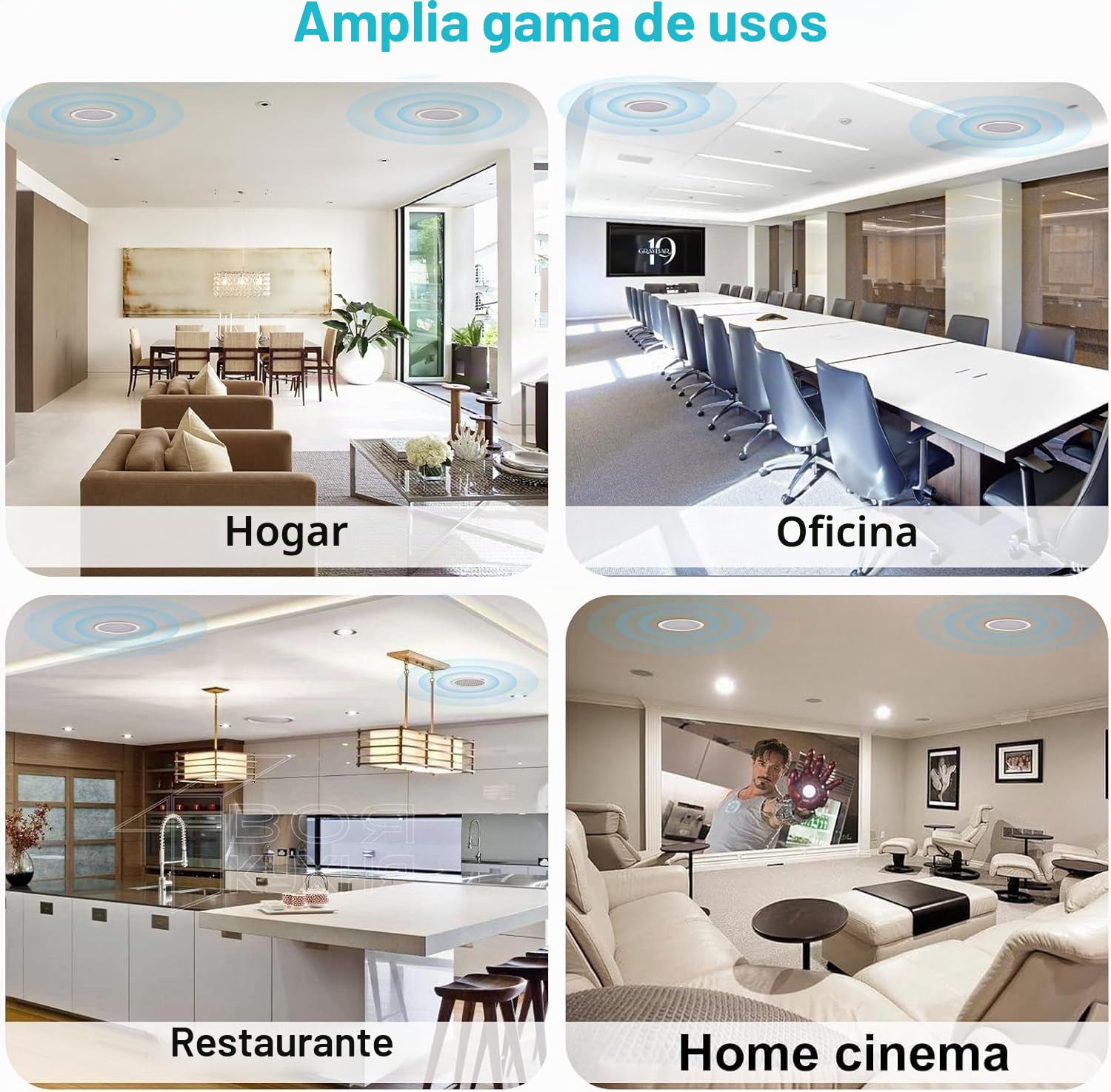 STUDIOFINIX Altavoces de techo Bluetooth de 6.5 pulgadas, 300 vatios, sistema de altavoces empotrados para el hogar, adecuado para interiores, cocina, cine en casa, dormitorio, oficina, patio cubierto