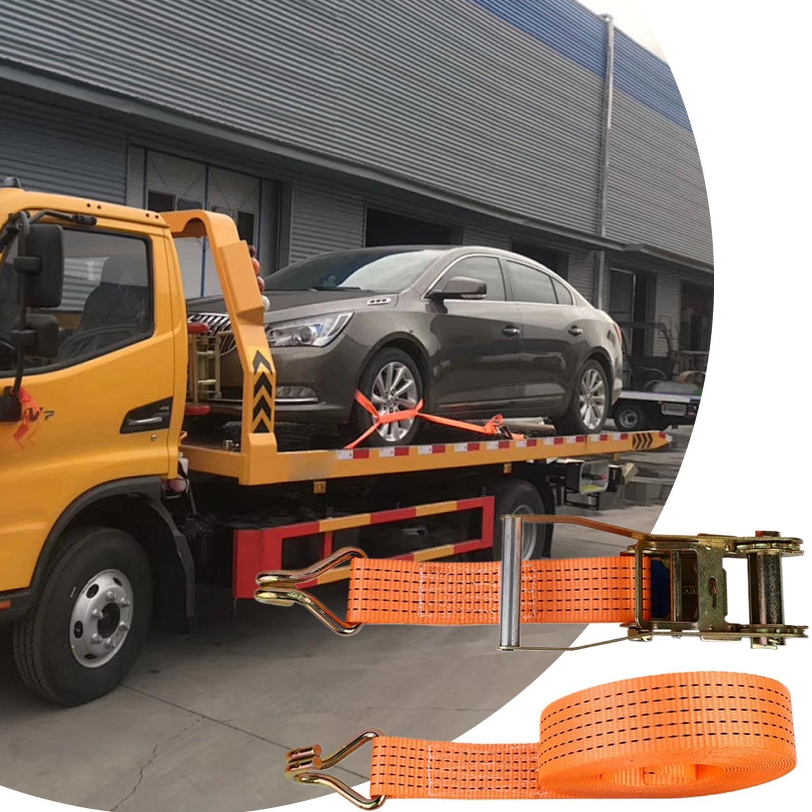 Cinghie di Fissaggio per Auto su Rimorchio 4 Pezzi con Moschettoni Pesanti | Cinghie a per Furgone, Camion, Moto, Barca, Kayak, Carico