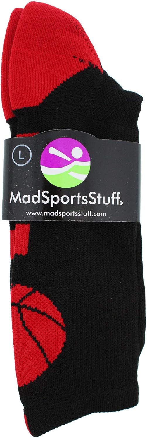 MadSportsStuff Basketball Socks for Boys Girls - Youth & Adult Athletic Crew Socks - Cushioned Moisture Wicking Performance - Image 4