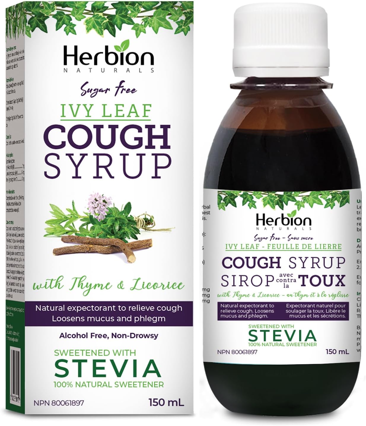 Herbion NaturalsIvy Leaf Cough Syrup with Thyme, Relieves Cough, for Adults and Children 4 Years and Above, 150mL
