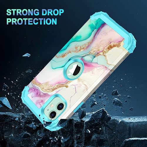 Miniatura 4 de Casetego Funda para iPhone 11, paquete de 2 protectores de pantalla templados + 2 protectores de lente de cámara, a prueba de golpes, tres capas,