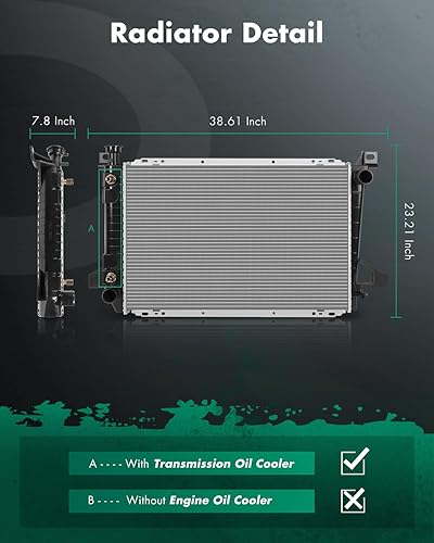 Vista 245 de SCITOO Radiador 2839 apto para Jeep 2006-2010 para Jeep para Commander 3.7L 2005-2010 para Jeep para Grand Cherokee 3.7L 2005-2009 para Jeep