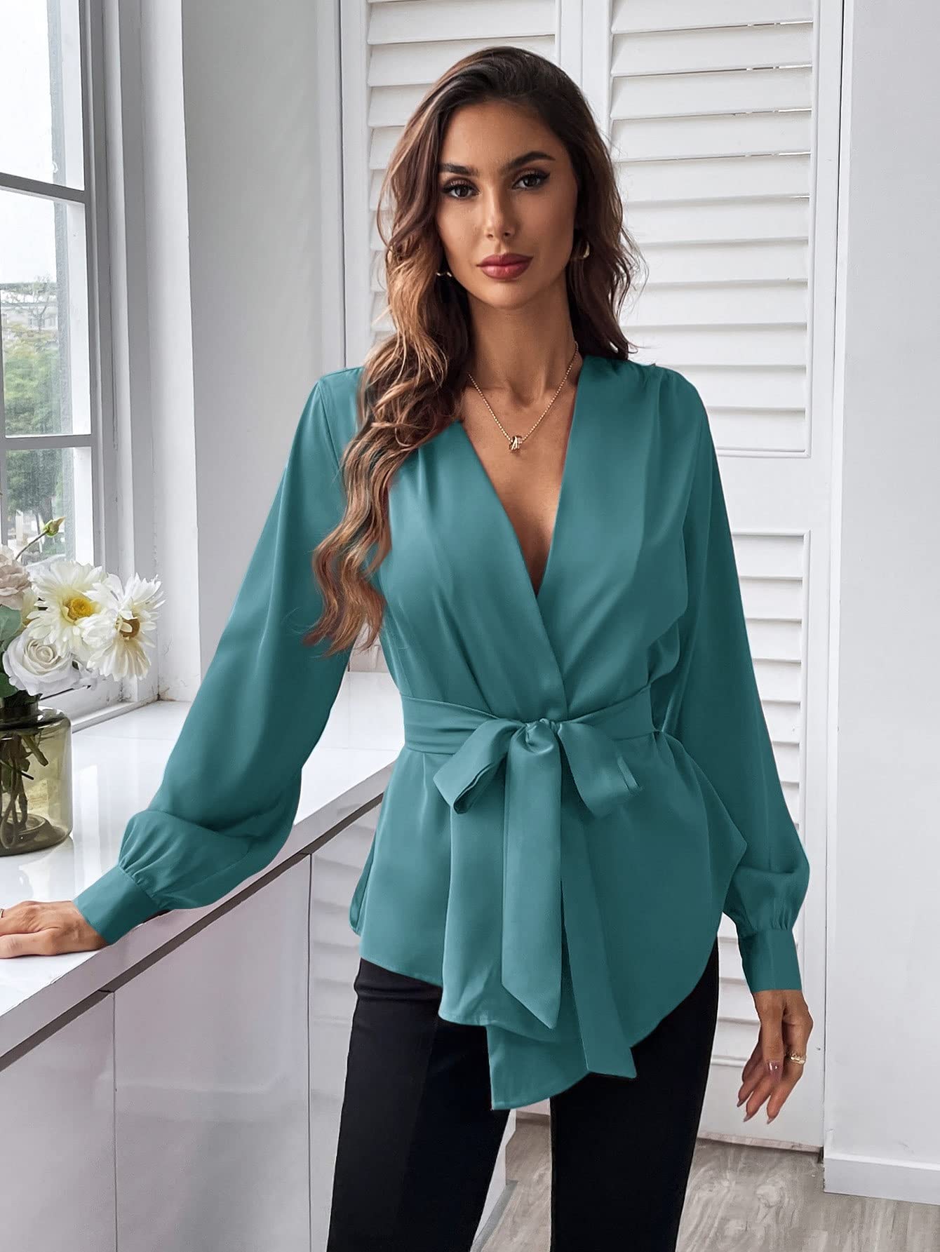 womens belted top