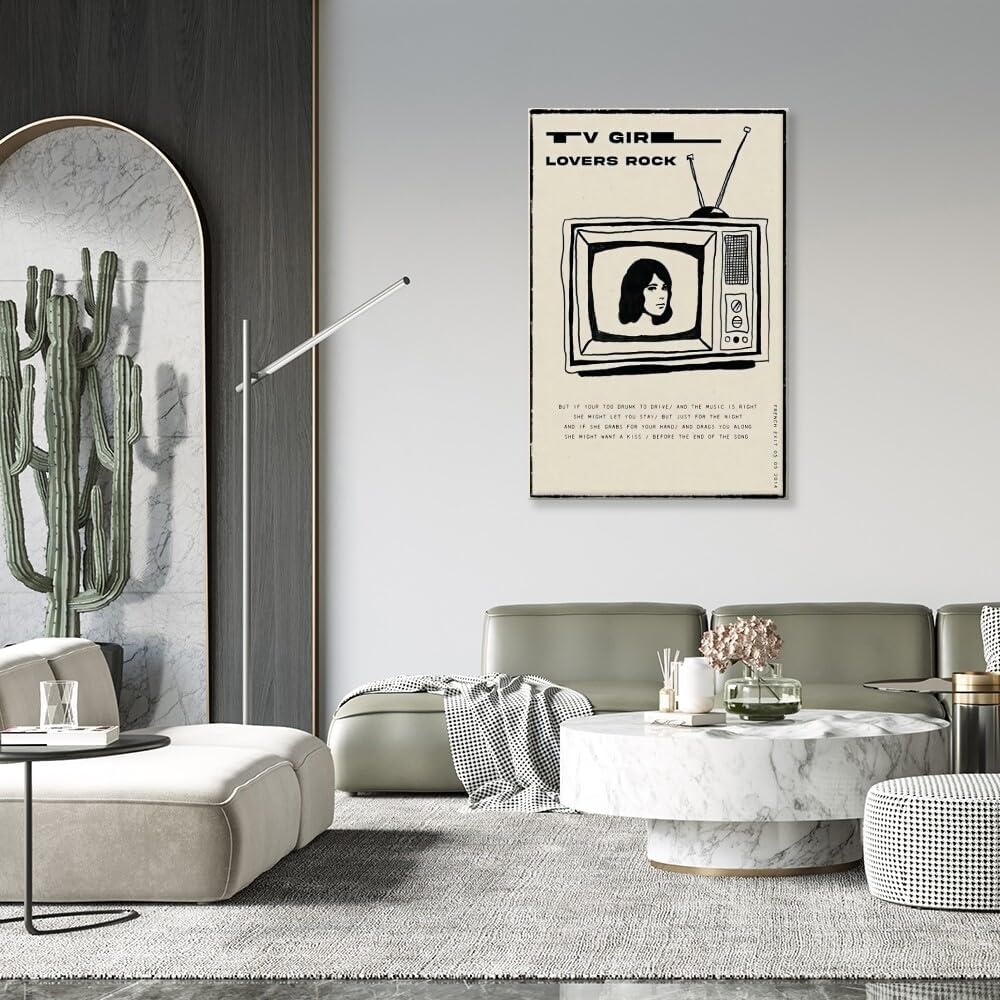 ANtruncate Who Really Cares Tv Girl Poster Music Album Poster Canvas Wall Art Room Aesthetic Modern Decor Painting Teenager Bedroom Living Room Dormitory Decor Vintage Wall Art24x36in Framed, style-7