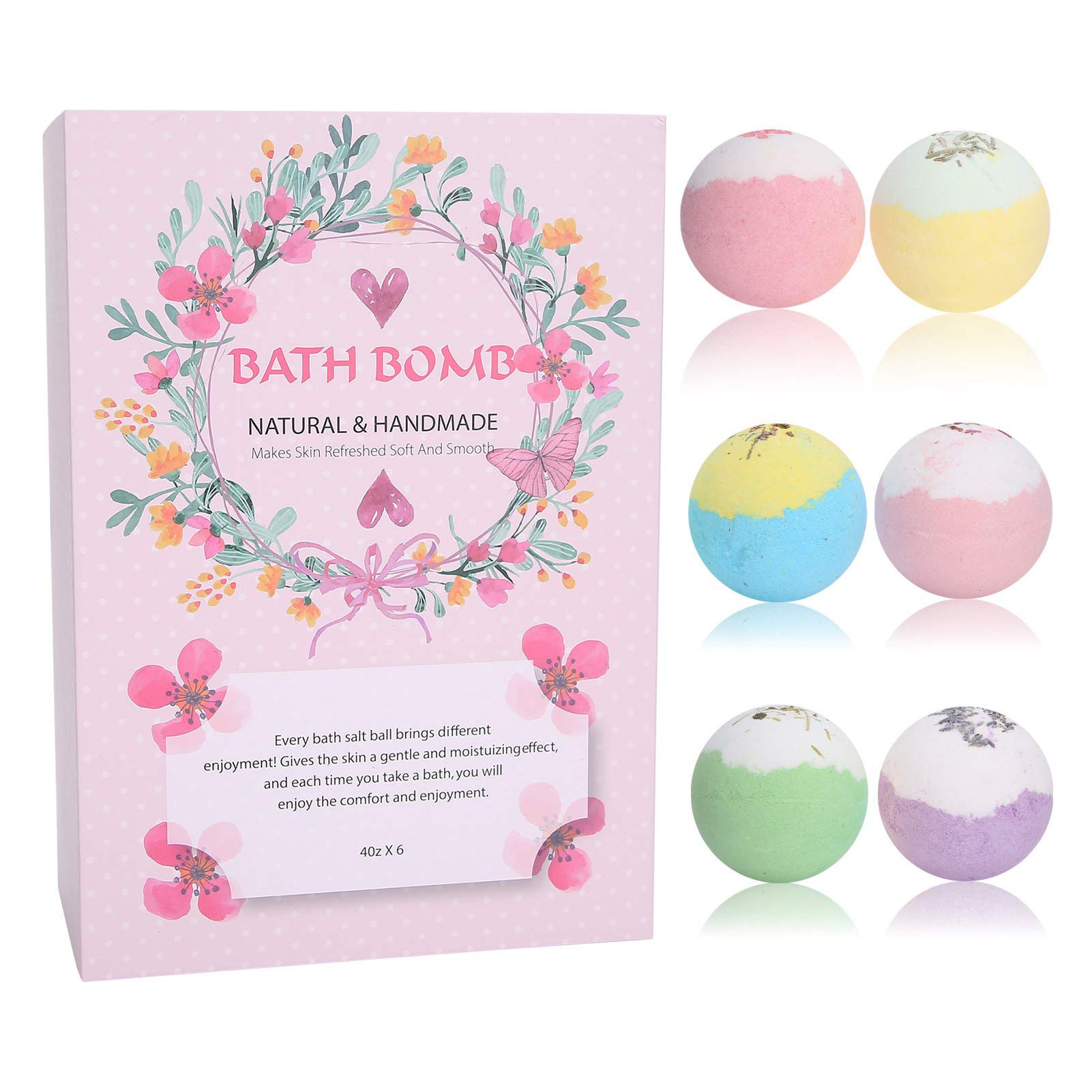 Bath Bombs Set, 6Pcs Fizzy Bath Bombs Gift Rosevale Oil Bubble Bath For Loofahs For Tweezers Soap For Self Care Spa