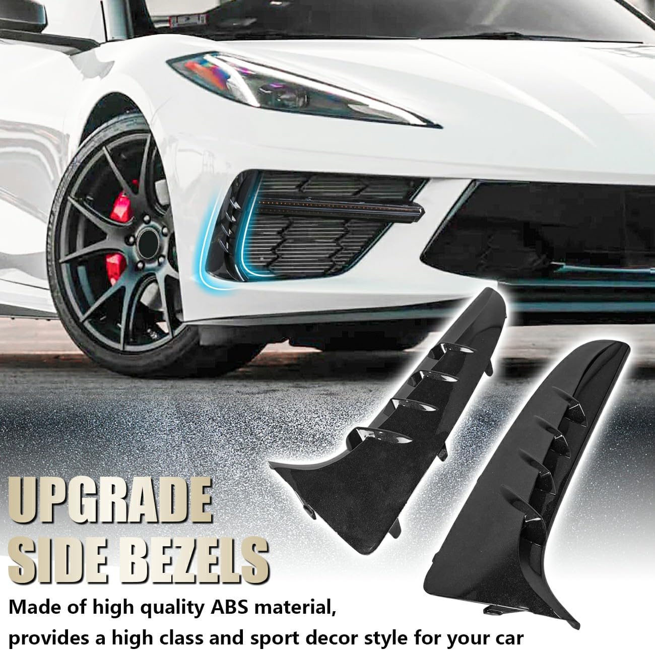 Front Bumper Grille Lights LED Turn Signal Light Daytime Running Lamps, LED Grille Bezel Light Bars Compatible with for 2020-2026 Corvette C8 Stingray Z51 Coupe Convertible Accessories
