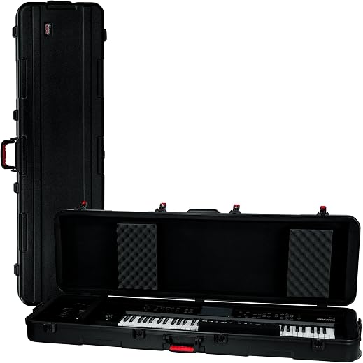 Gator Cases Frequent Flyer's Series Molded Flight Case for Slim Extra Long 88-Note Keyboards with TSA Approved Locking Lat...