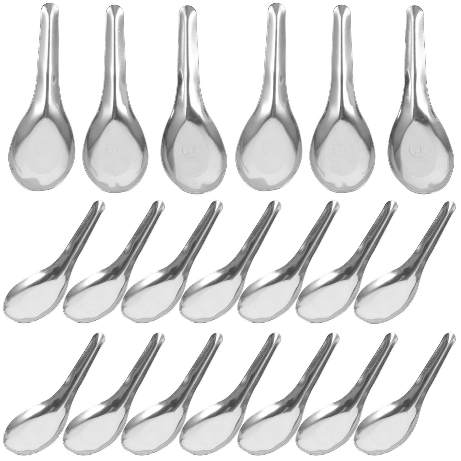 NUOBESTY 50 Cucchiai da Zuppa in Acciaio Inossidabile per Casa e Feste, Multiuso Finitura Lucida, Design Semplice e Raffinato, Set da 50 Pezzi Stili multipli