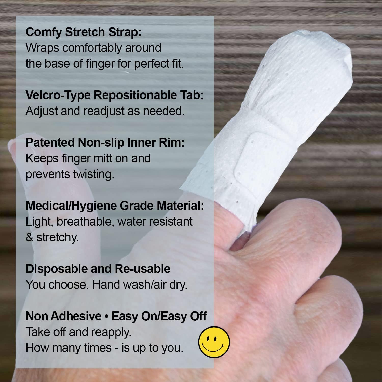 MediMitt FingerMitt | Non Adhesive Fingertip and Full Coverage Bandages with Fastening Strap (X-Large with Pad)