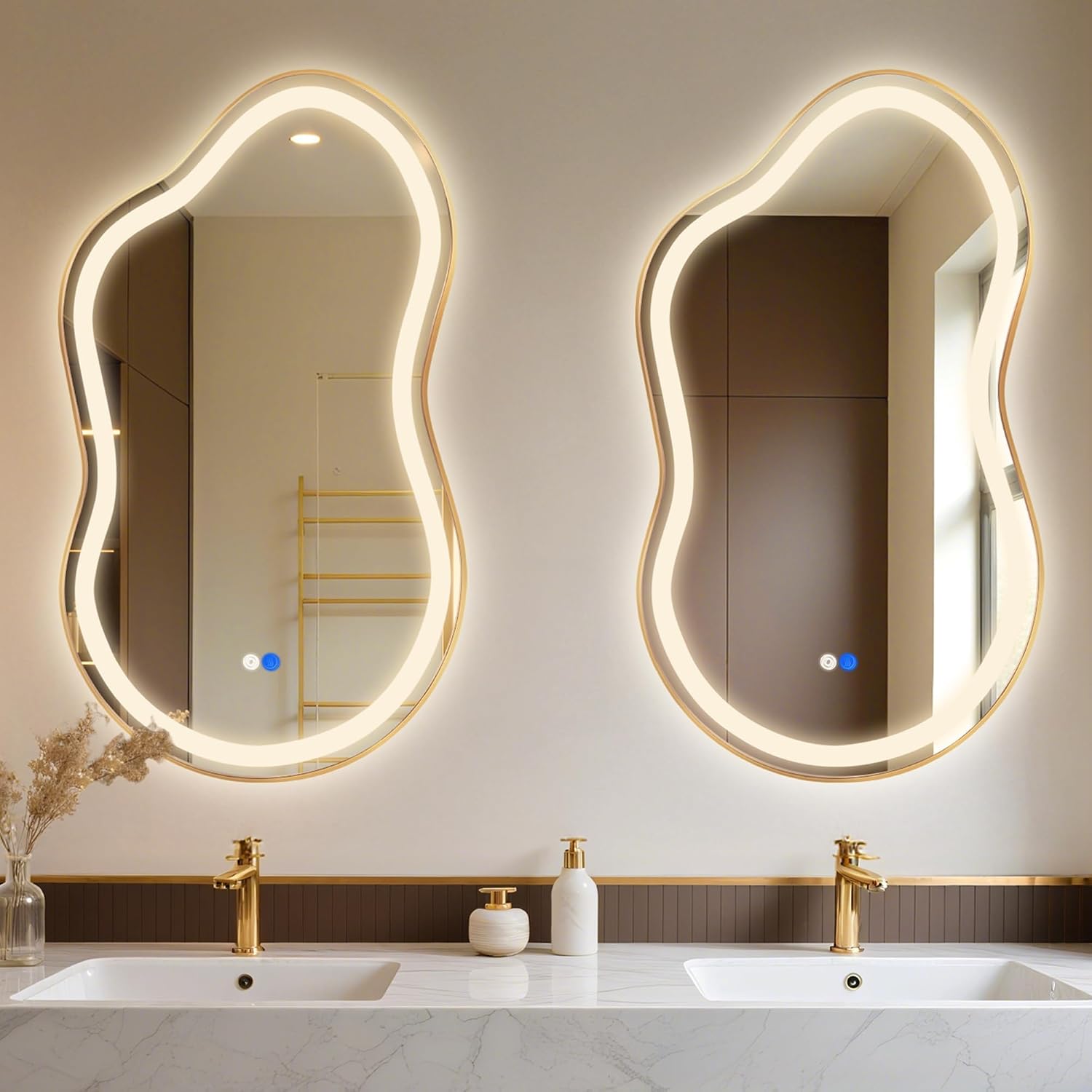 Irregular LED Mirror for Bathroom, Cloud Vanity Mirror with Lights