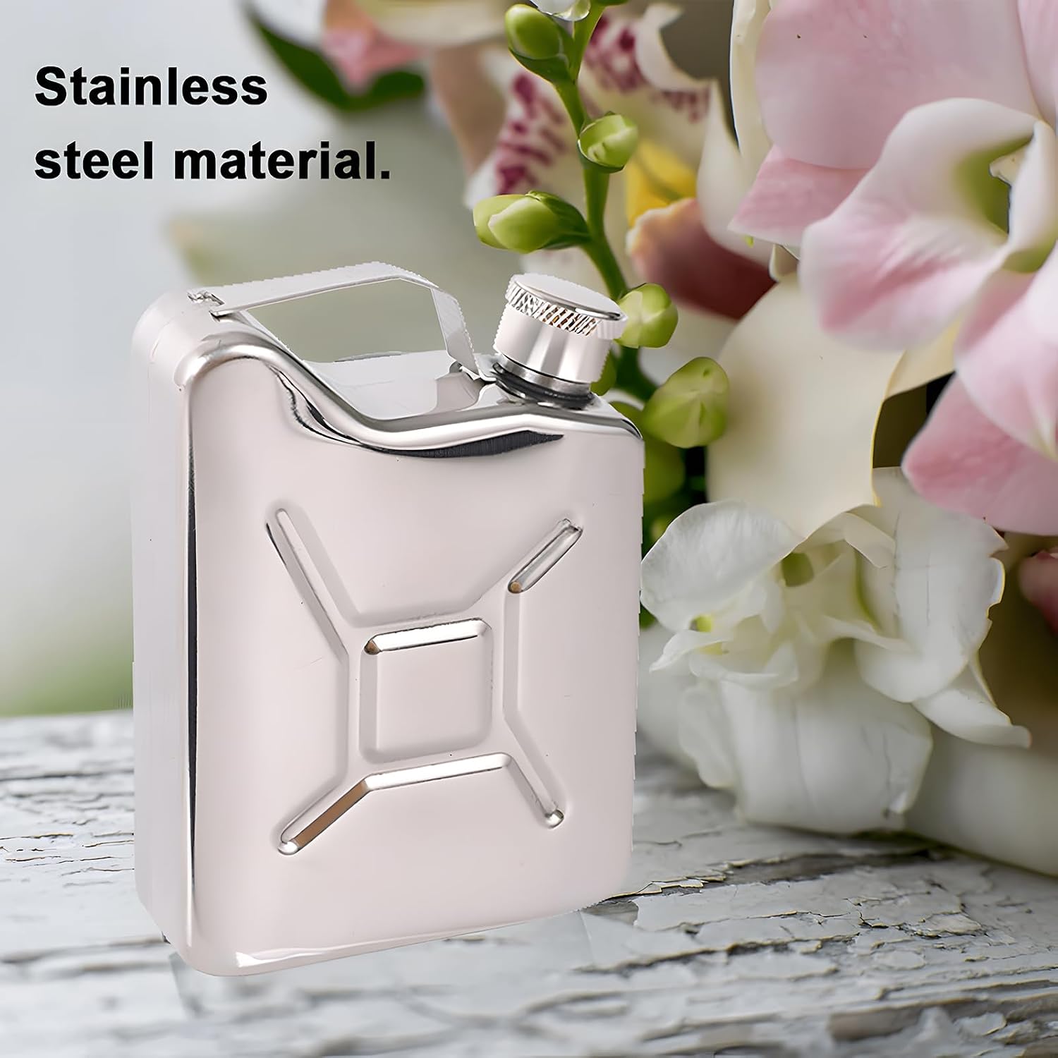 Atlodas Portable Whiskey Flask, Camping Accessories Whisky Travel Stainless Steel Bottle, Outdoor Portable Wine Pot, Daily Wine Container Supplies Travel Whisky, Leak Proof Drinking Flask (4pcs)