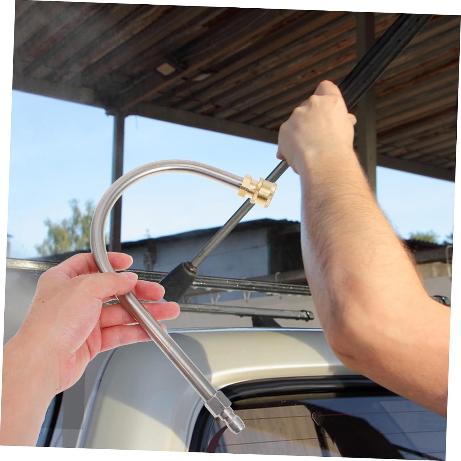 VICASKY Pressure Washer Rod U-Shaped Design 1/4 Npt Quick Connect Extend Pole for Thorough Cleaning