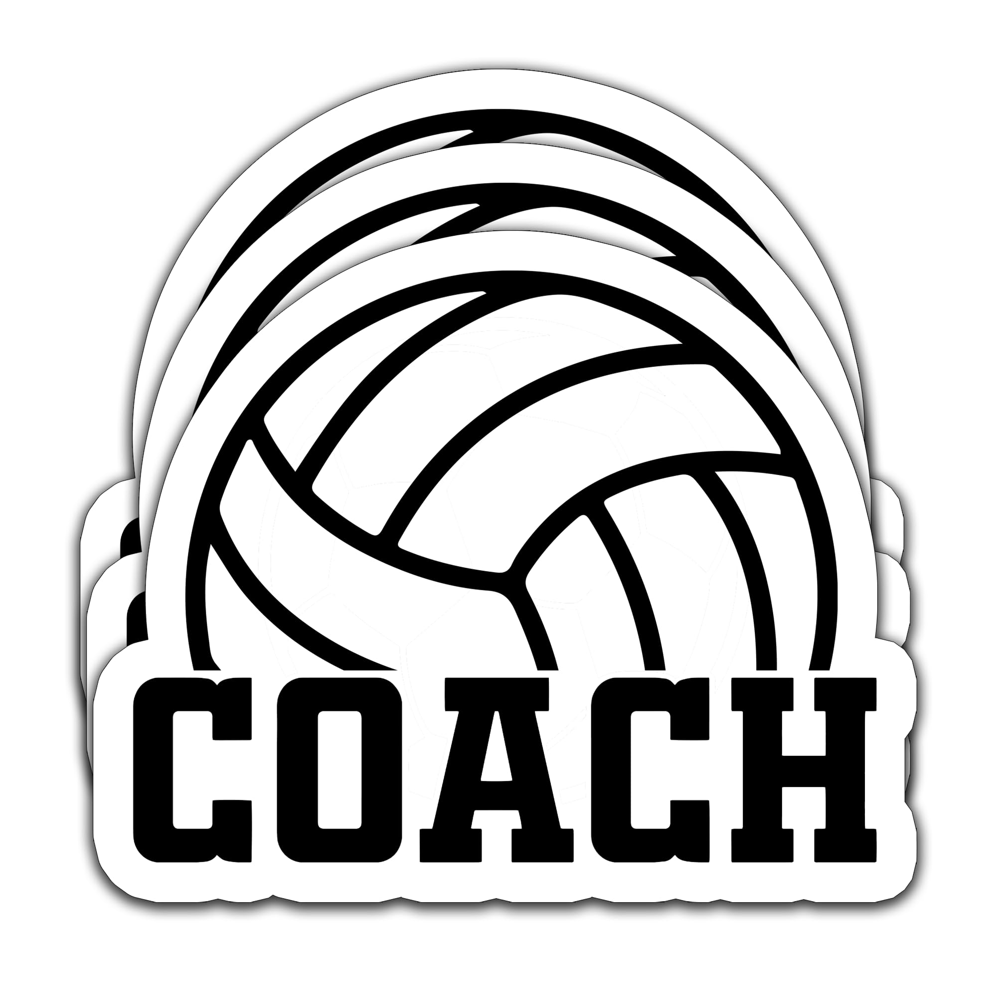 (3PCS) Coach Volleyball Stickers - Waterproof Vinyl Decals for Laptop, Water Bottle, Phone, Notebook – Volleyball Gifts for Coaches, Sports Fans Size