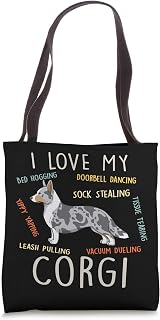 Funny I love my Cardigan Corgi Dog Mom and Dad Gift Tote Bag