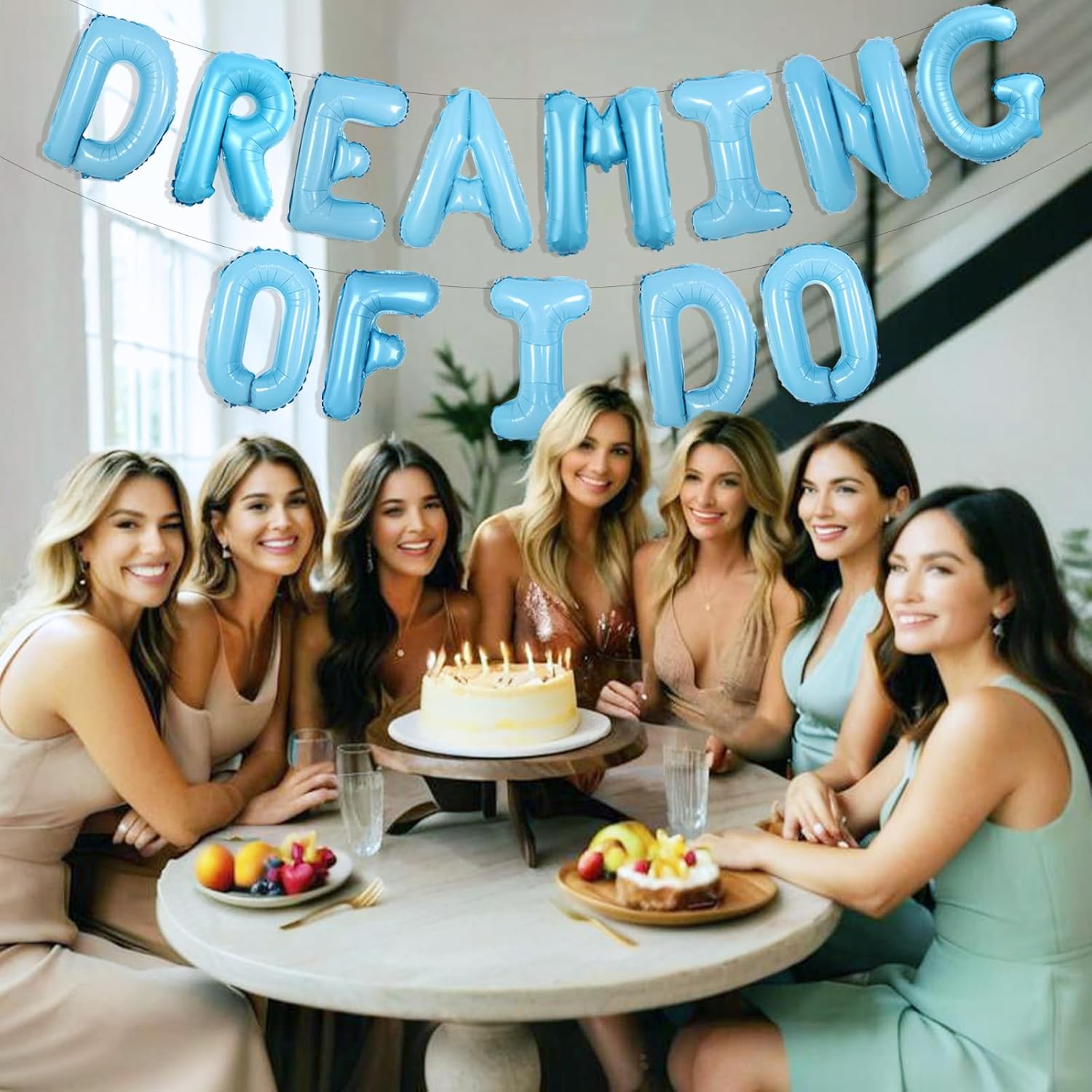 Dreaming of I Do Balloon Banner Blue Bachelorette Party Decoration Funny Bachelorette Party Supplies Banner Bride To Be Party Decors for Engagement Wedding Party Supplies