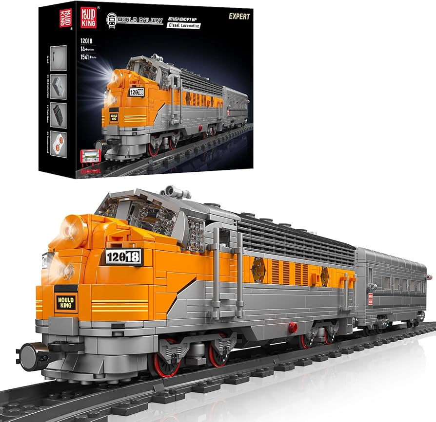 Amazon.co.jp: Mould King 12018技術米国EMD F 7 WP内燃機関車鉄道列車