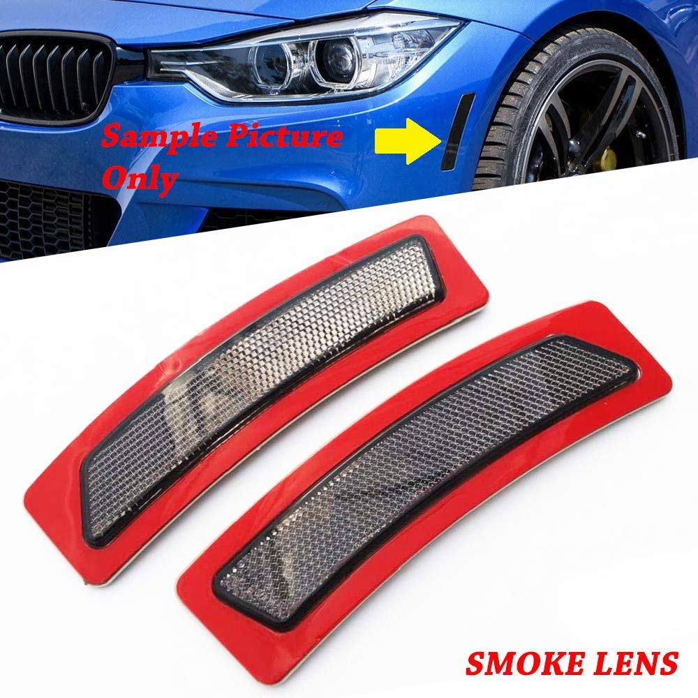 Front Side Marker Fender Bumper Replacement Reflector SMOKE Lens Designed For 2014-Present F32 F33 F36 4-Series 435i 428i 440i 420i 430i Xdrive Coupe