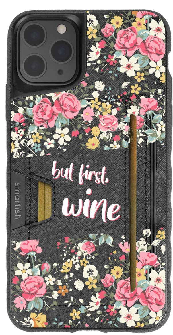 Smartish - But First, Wine - iPhone Xs Max Wallet Case - Wallet Slayer Vol 2 [Slim + Protective Kickstand] Credit Card Holder - Fits iPhone Xs Max