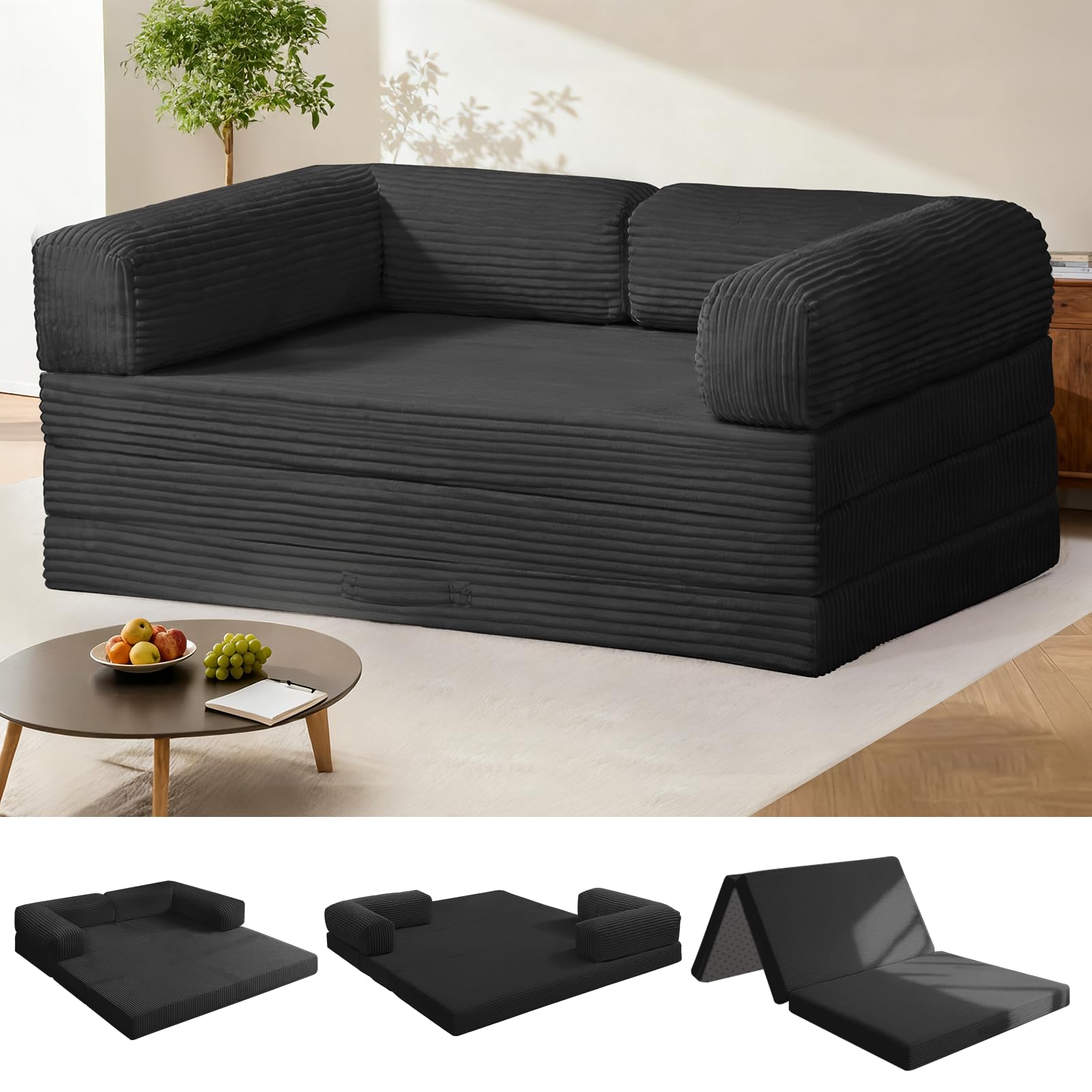 Amazon.com: AOLVDOW Tri-Fold Foldable Mattress, Convertible