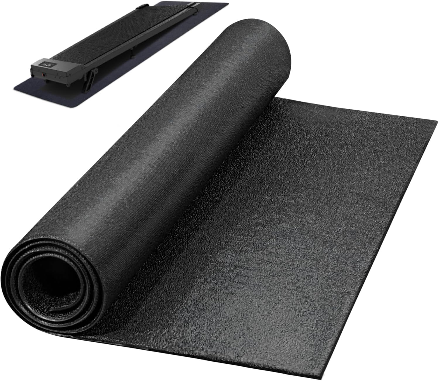 Tapete protector para caminadora y equipo de ejercicio THERUN Basics de PVC color negro