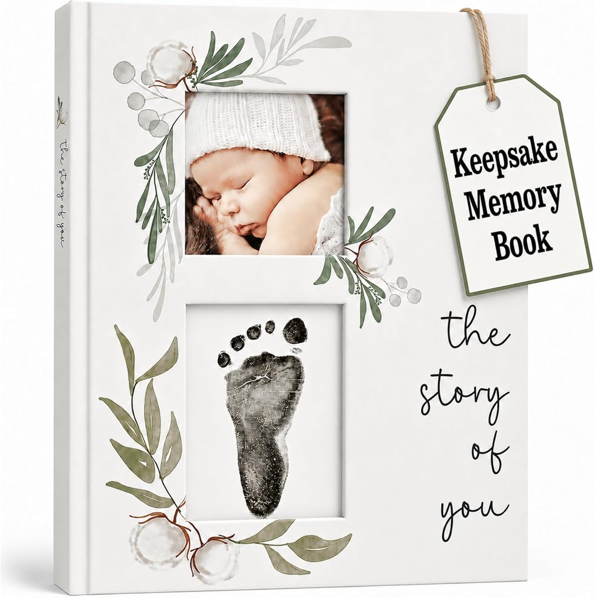 Libro de recuerdo para bebé, libro simple de hitos para niño o niña, diario de bebé y libro de recuerdos de embarazo, registro mensual de hitos para baby shower, regalo moderno de estilo neutro de género para mamás