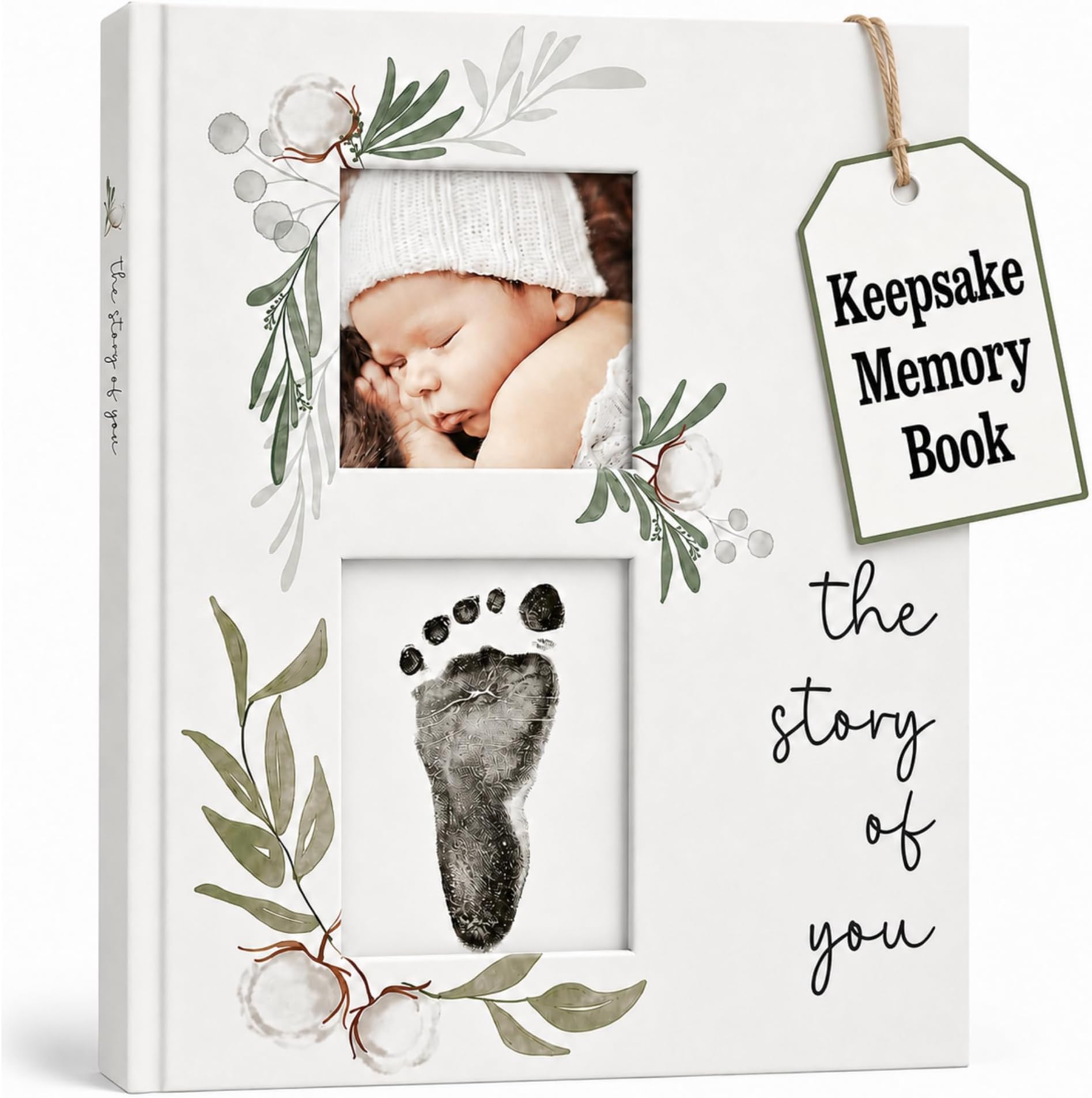 Baby Book Keepsake - Simple Baby Milestone Book for Boy or Girl - Baby Journal & Pregnancy Memory Book - Monthly Milestone Record Baby Books for Baby Shower - Modern Gender Neutral Style Gift for Moms